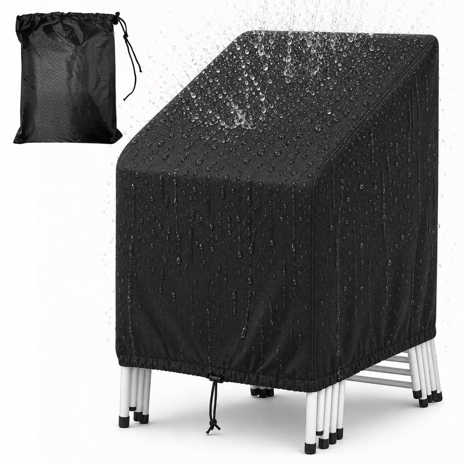 Copertura per sedia da giardino, realizzata in poliestere Oxford 210D, dimensioni 65x65x80/120 cm
