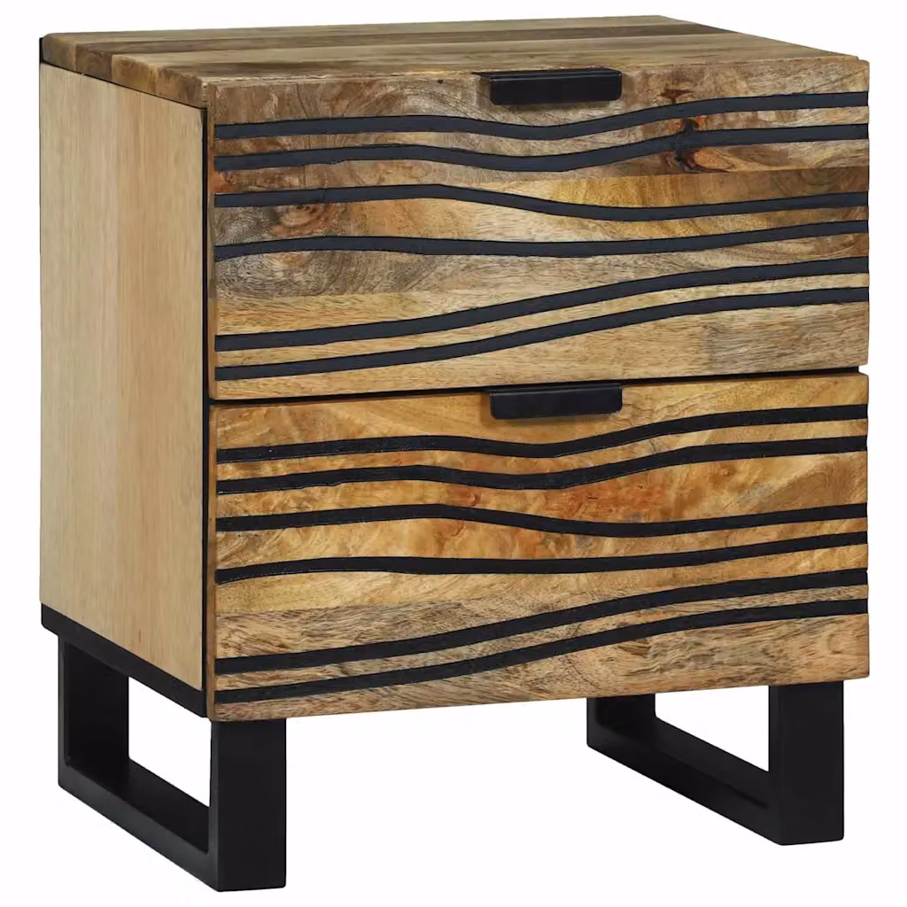vidaXL Armadio da Notte in Legno di Acacia e Mango, Colore Marrone Rustico, L 40 cm x P 33 cm x H 46 cm