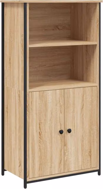 Buffet credenza moderna in legno ingegnerizzato rovere Sonoma marrone H 62 x L 121,5 x P 36 cm – 1
