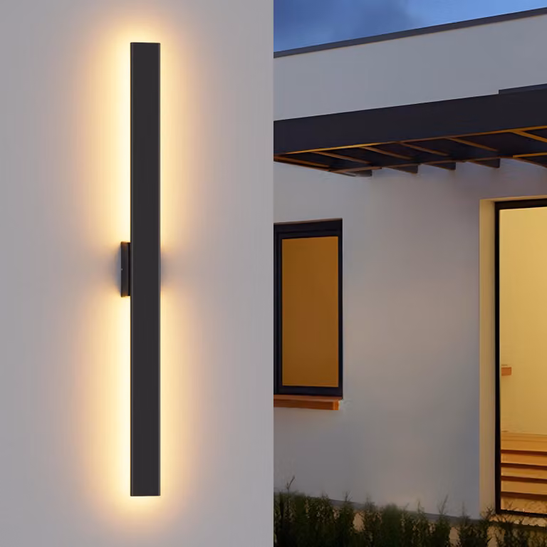 Lampada da parete da 30 W, con 3 temperature di colore, colore nero, lunghezza 100 cm