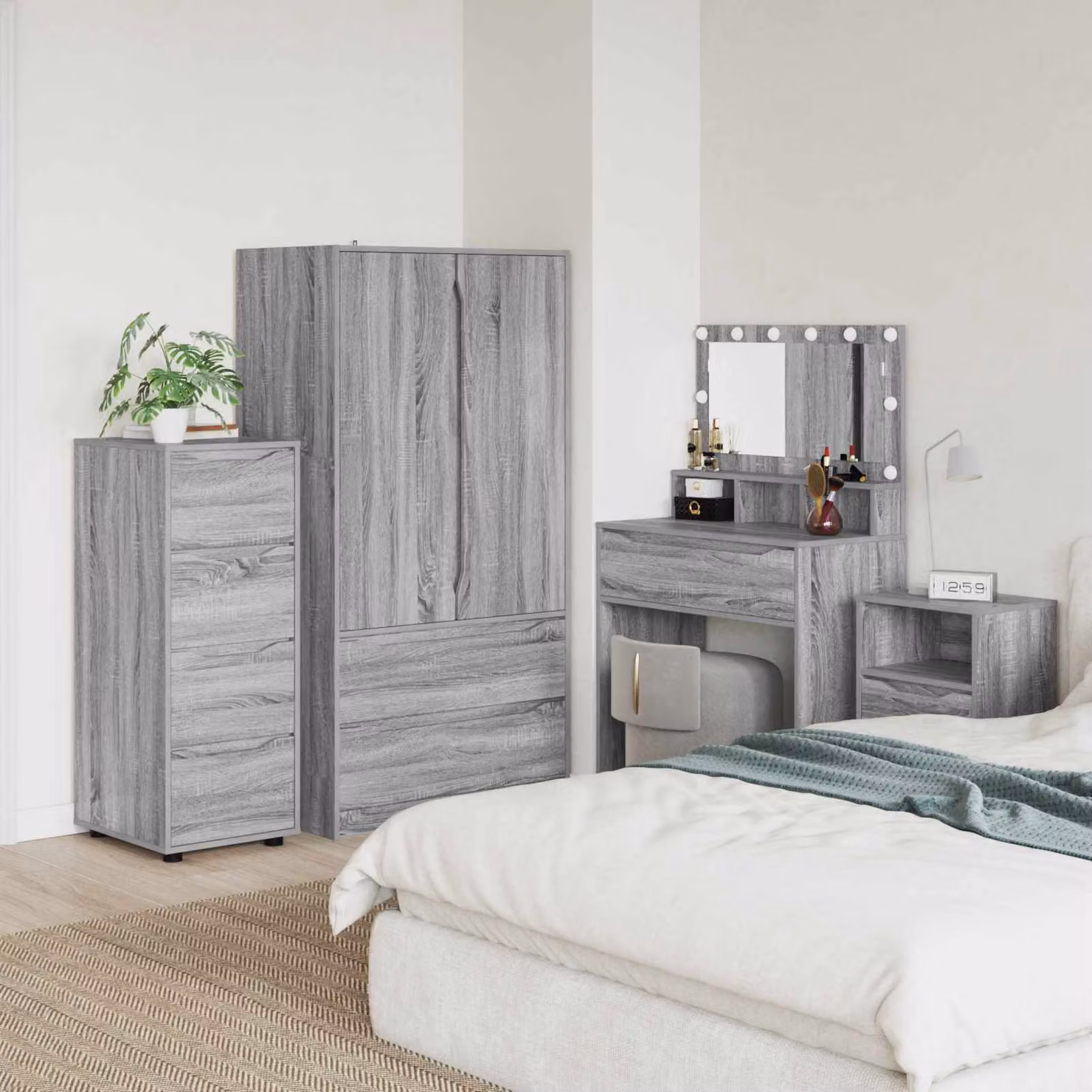 Armadio moderno vidaXL in legno MDF Grigio Sonoma L: 40 cm, P: 48 cm, H: 105 cm