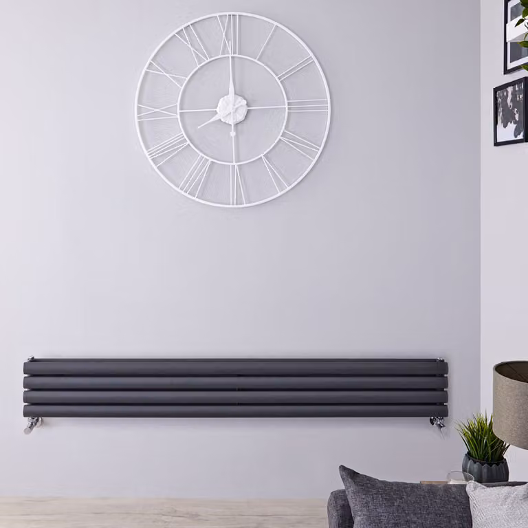 Radiatore di Design Orizzontale - Pannello Doppio - 236mm x 1780mm - Antracite - Revive