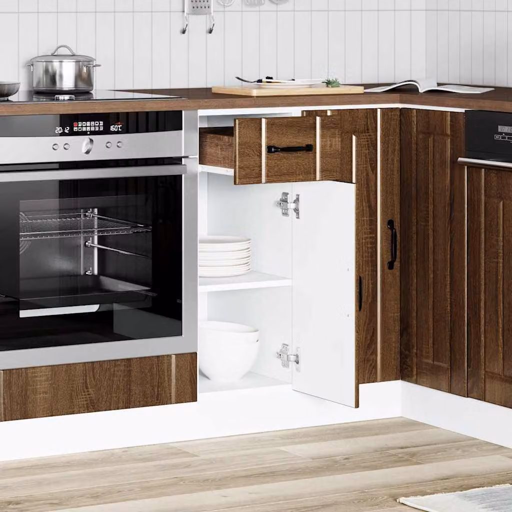 Base da Cucina Lucca Rovere Marrone in Legno Multistrato