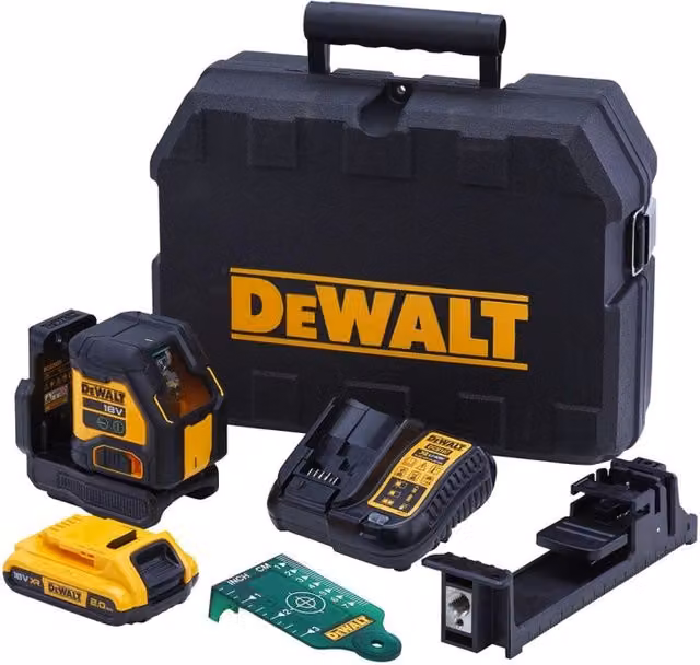 Laser Autolivellante DeWalt DCLE34021D1 Giallo con Batteria Ricaricabile 2,0 Ah e Valigetta