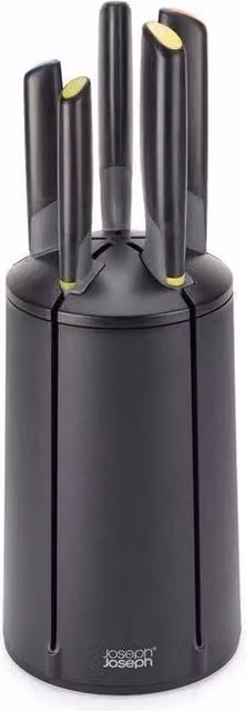 Set di coltelli Joseph Joseph Elevate con blocco rotante e poggiacoltelli integrati, 5 pezzi in acciaio inossidabile giapponese, multicolore