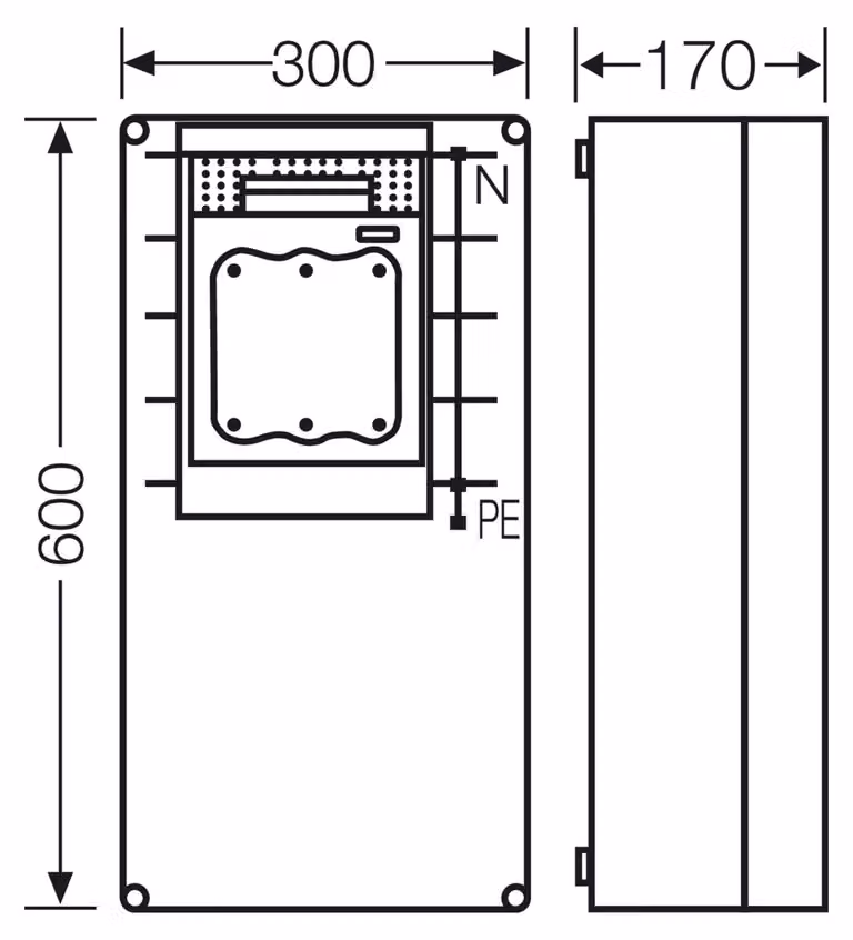 Sezionatore con fusibili Hensel NH. Mi, 1xNH 1, 250A, 5p Mi 6480