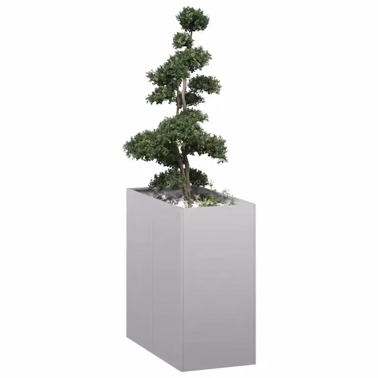 Fioriera vidaXL in acciaio zincato grigio L/P/H: 80 x 40 x 80 cm