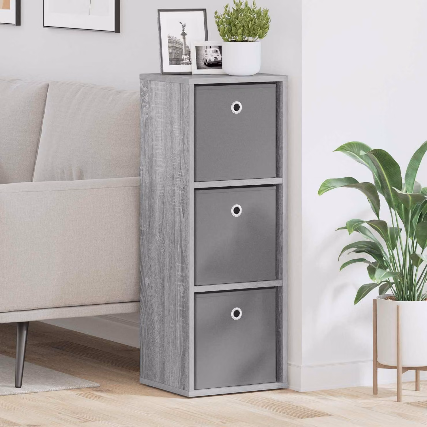 Credenza con cassetto vidaXL Grigio Sonoma L: 30,5 cm, P: 27 cm, H: 84,5 cm