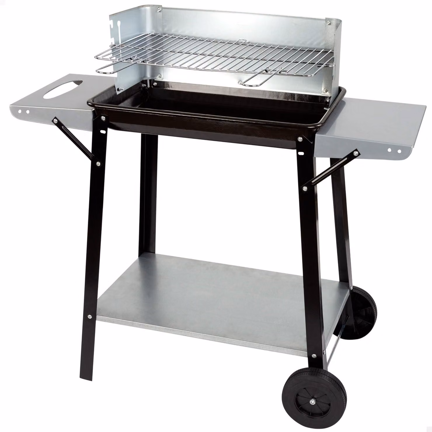Barbecue a carbone con controllo della temperatura e maniglie removibili, dimensioni 90 x 32 x 85 cm