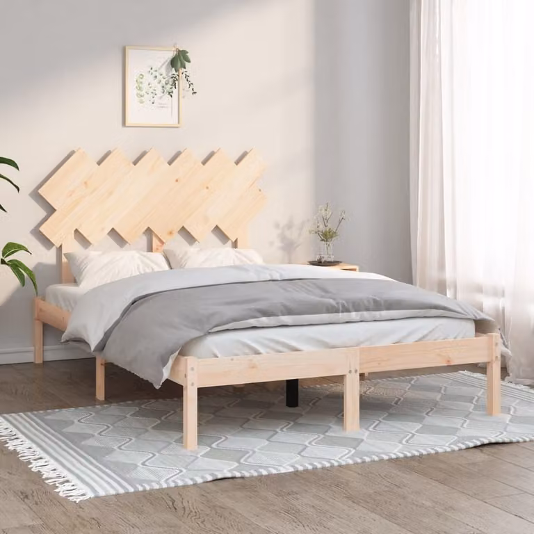 The Living Store Letto in legno massiccio 135x190 cm