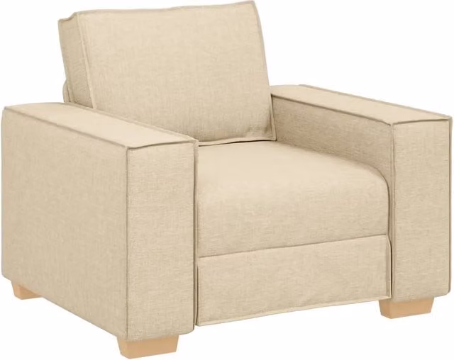 Poltrona | Sedia Relax Divano Crema 100x78x84 cm Tessuto