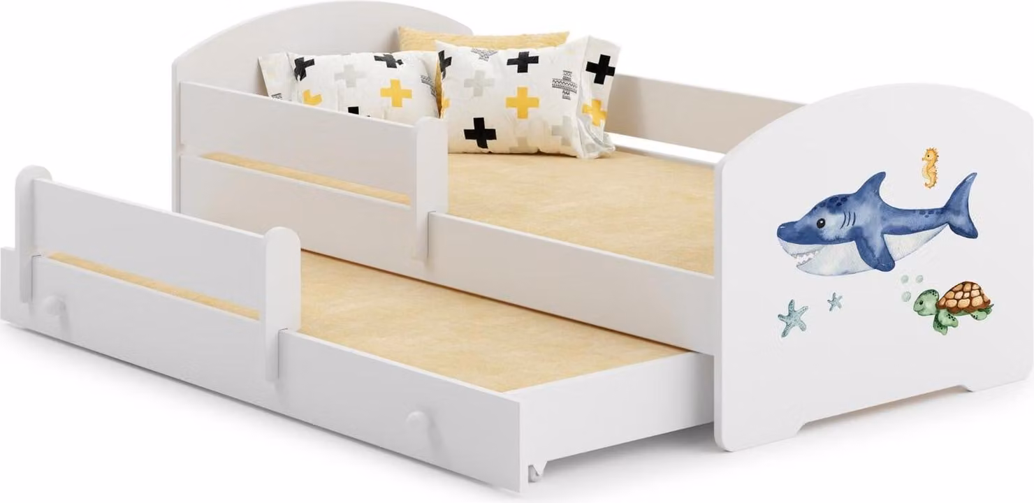 Letto matrimoniale Luk 160x80 con opera d'arte