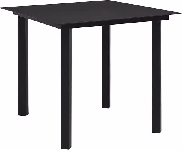 Tavolo da Giardino Nero 80x80x74 cm in Acciaio e Vetro 312161