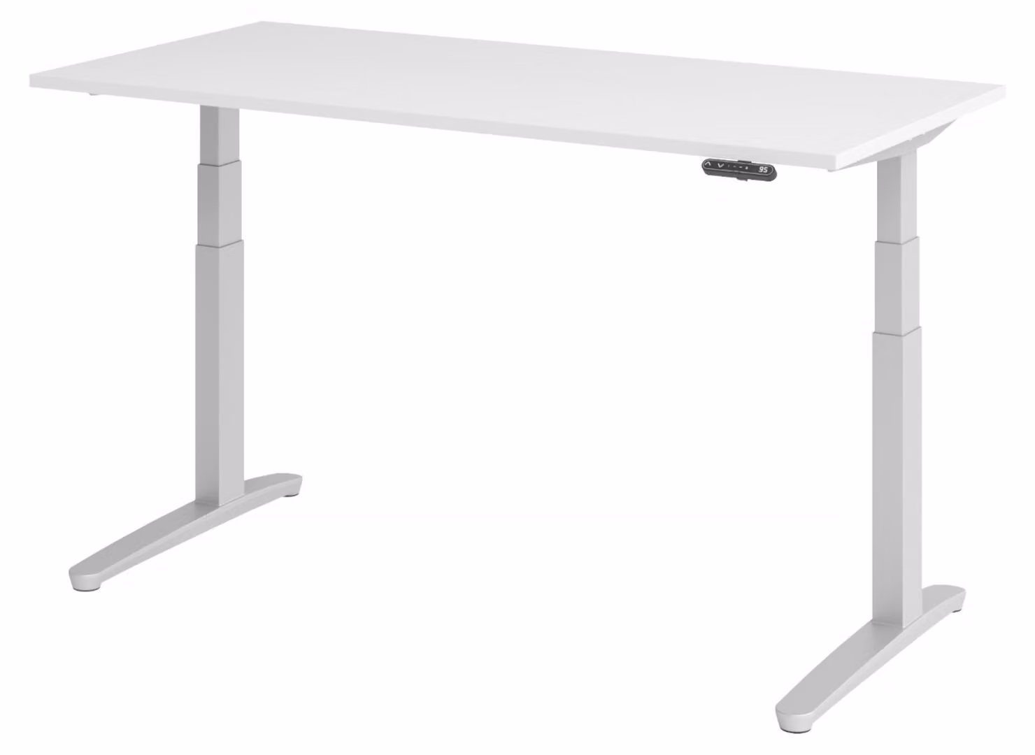 Scrivania elettrica bümö XBHM - Finitura: bianco, struttura: argento, dimensioni: 160 x 80 cm