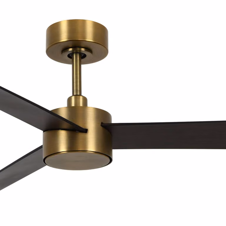 Beacon Lighting Ventilatore con luce Climate IV in ottone/noce, silenzioso IV, dimmerabile, Legno scuro, Soggiorno / Sala da pranzo, Plastica, Moderno