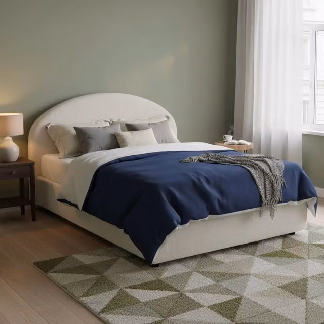 Letto Matrimoniale Amida Talamo Italia con Materasso e Contenitore a Alzata, Bianco, L/P/H: 160 x 200 x 175 cm