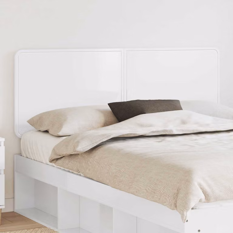 Testiera per letto moderna vidaXL in legno ingegnerizzato bianco lucido L: 153 cm, H: 100 cm, P: 13,75 cm