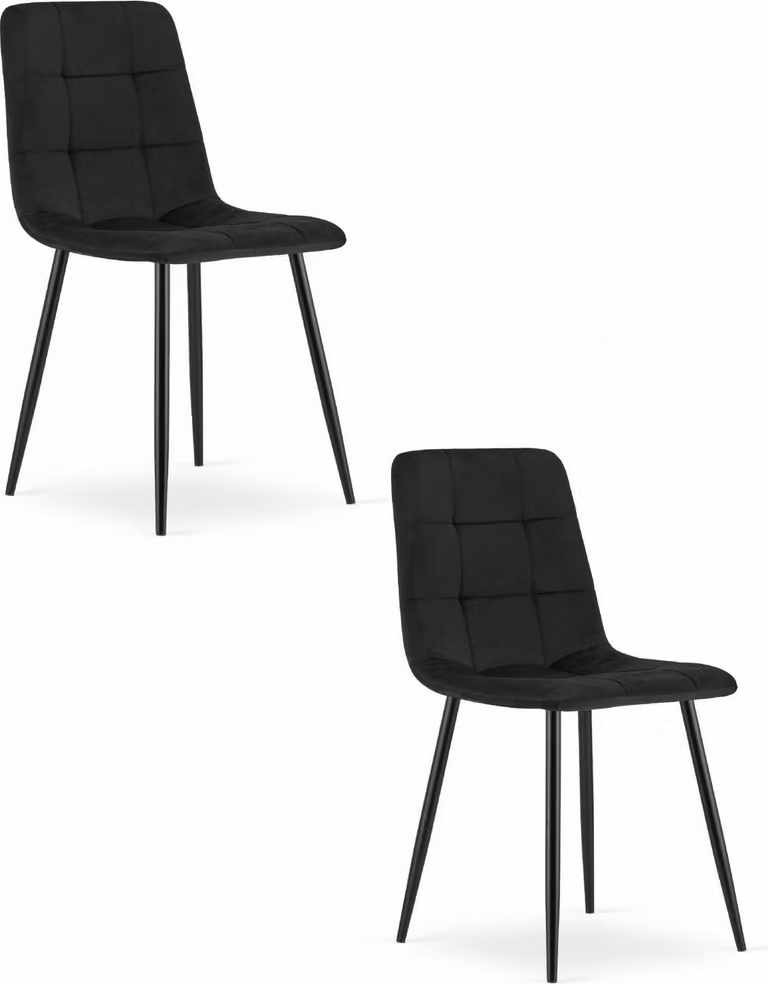 Sedia Valora KARA nera x2 - Coppia di sedie nere perda pranzo moderne