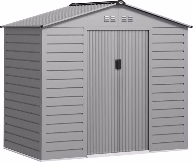 Casetta da giardino in acciaio zincato 213x131x192 cm; grigio
