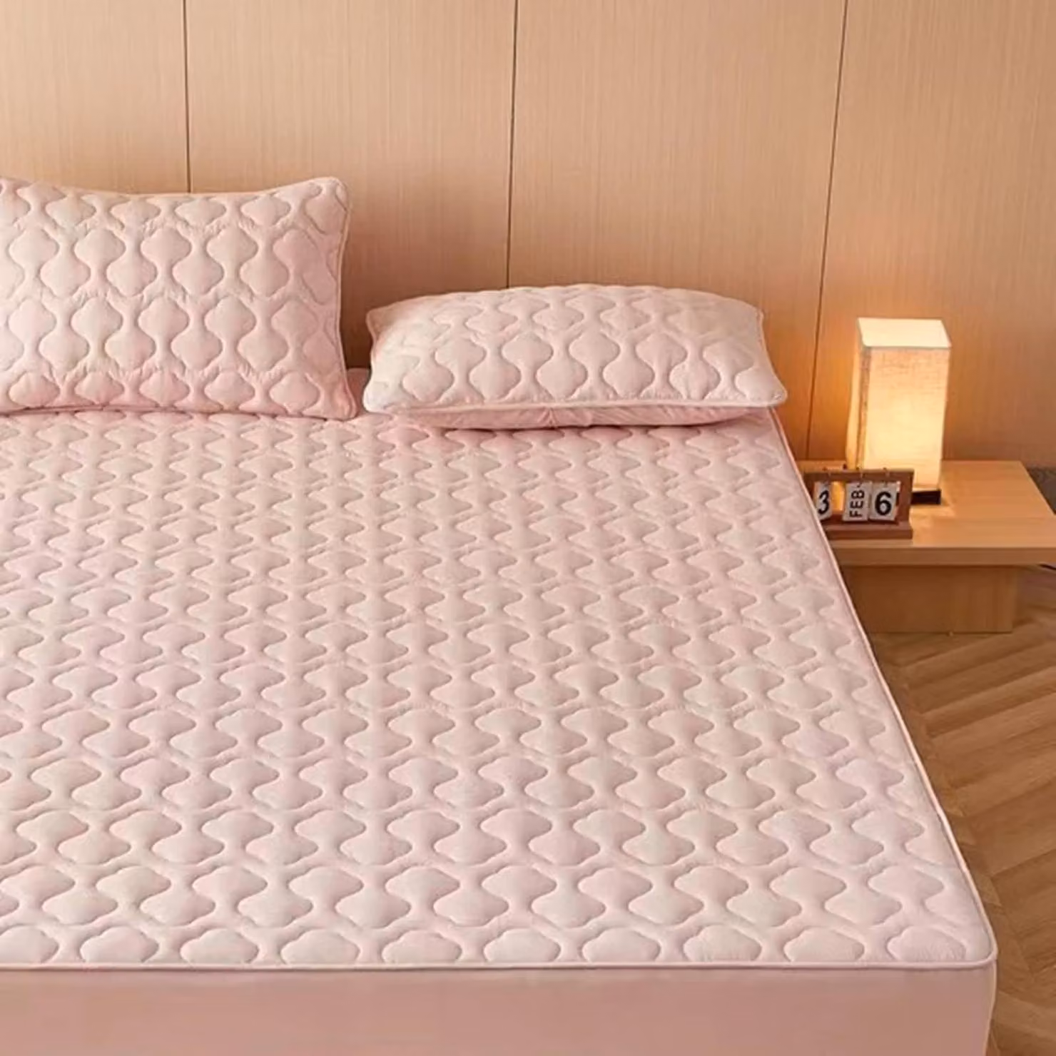 Lenzuolo matrimoniale 200 x 220 cm, cotone rosa, con 2 federe
