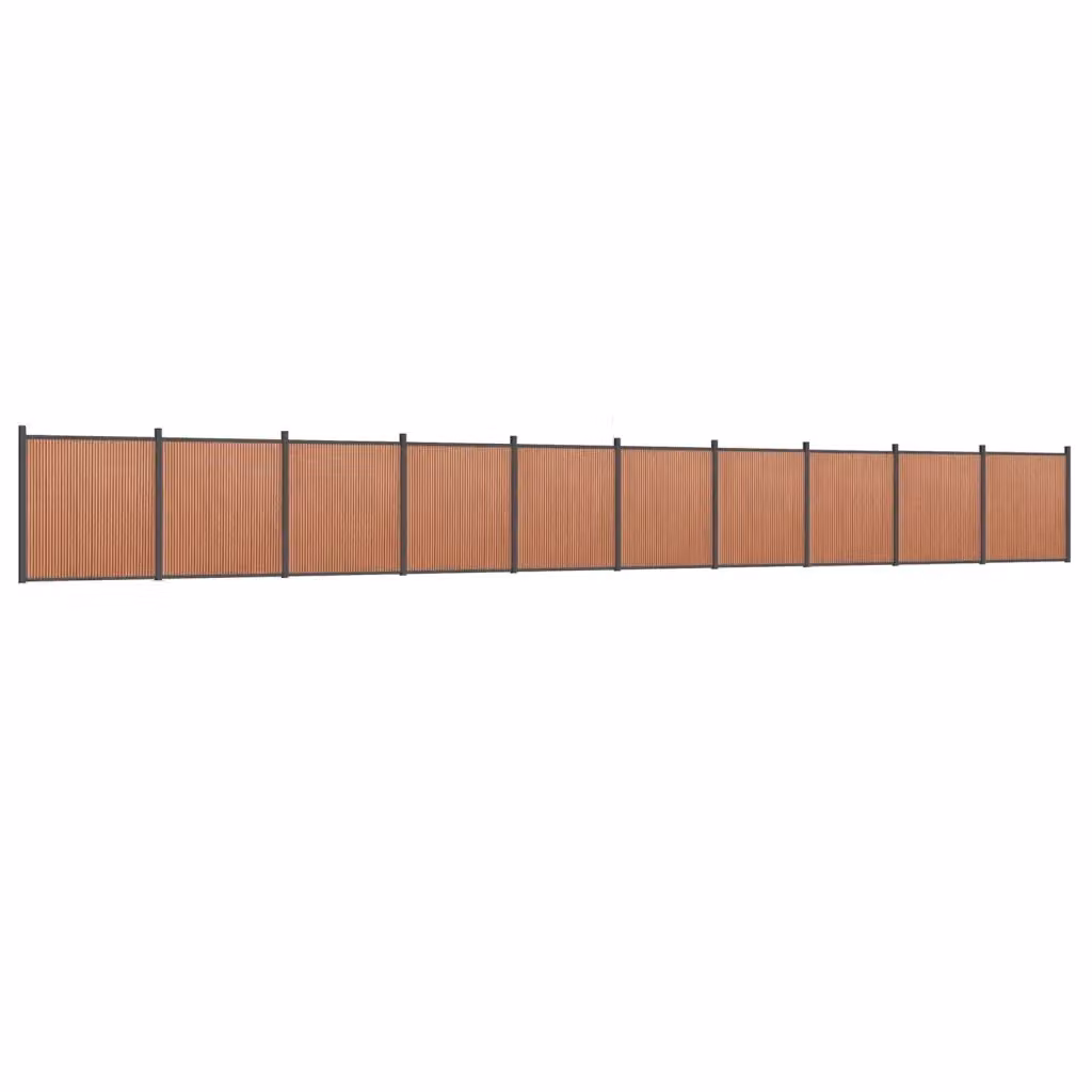 Pannello di Recinzione vidaXL in WPC e Alluminio Marrone L: 173,7 cm, H: 186 cm – 2