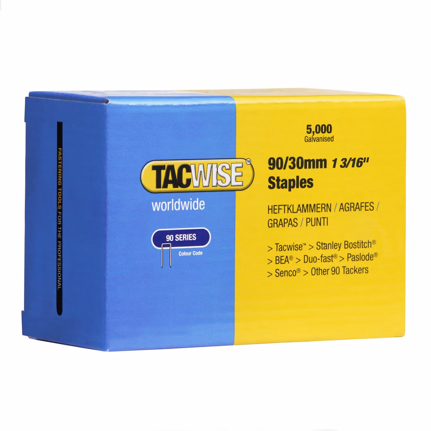 TACWISE 309 TACWISE morsetti posteriori stretti 90/30 mm zincati, 5.000 pezzi
