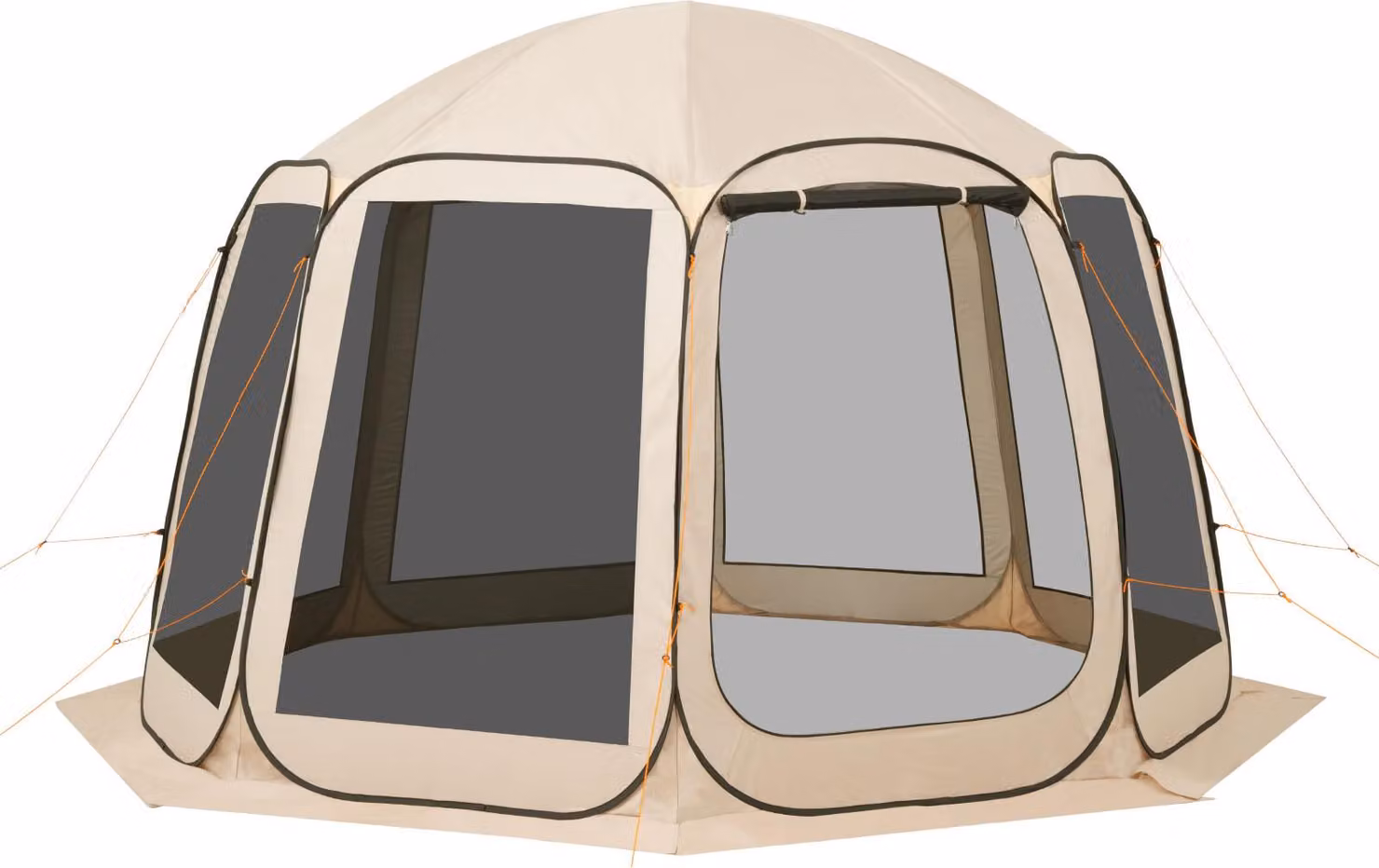 SucceBuy tenda pop-up, 365,76x335,28 cm, tenda da campeggio portatile per 10-12 persone, con rete, borsa per il trasporto, pareti laterali e picchetti, ideale per giardino, patio e attività all'aperto, Beige
