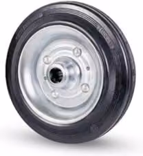 Ruota industriale girevole Avo Valsecchi senza supporto, zincata e nera, 140x37,5 mm