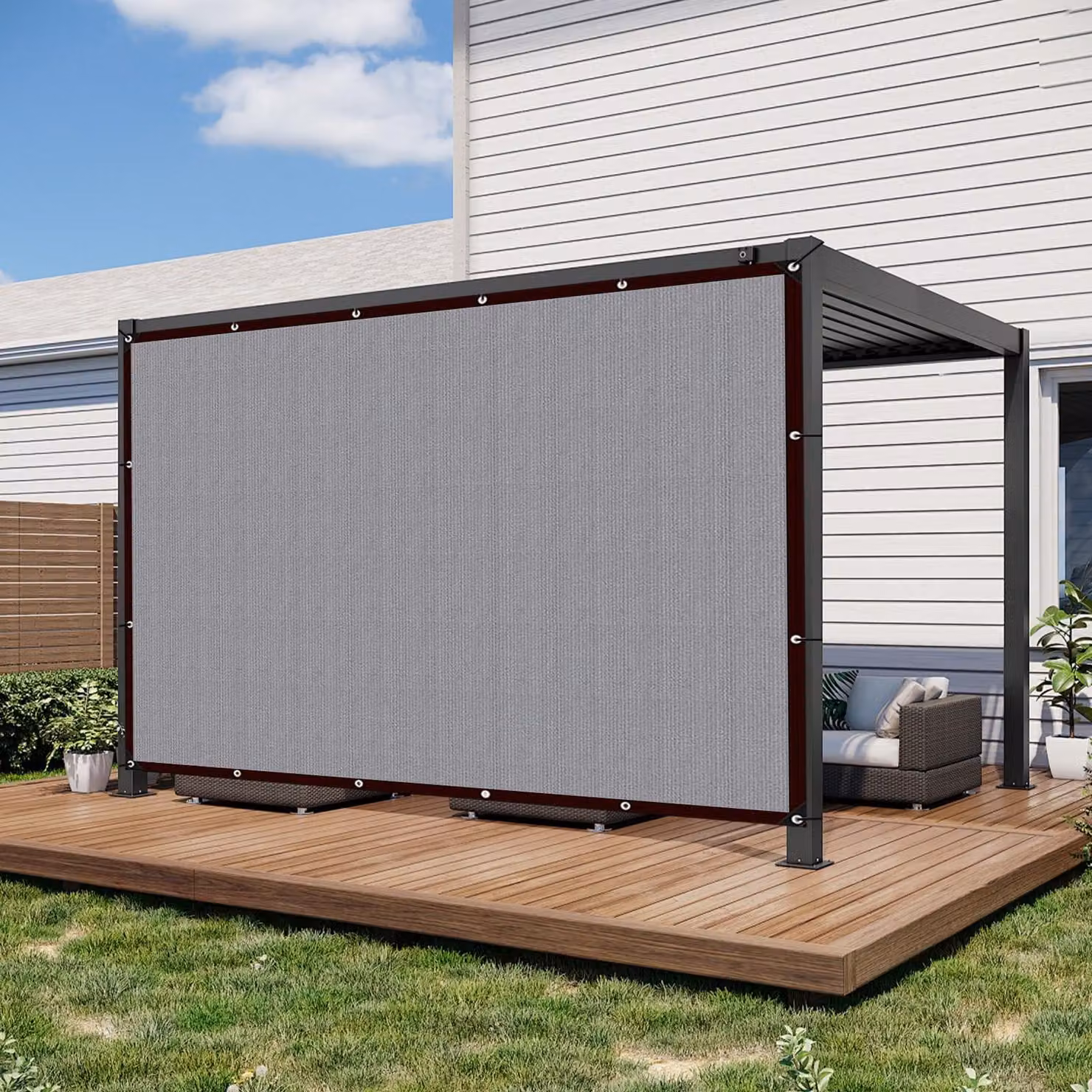 Elzusha - Rete ombreggiante per giardino, 2 x 3 metri, con protezione solare del 85%