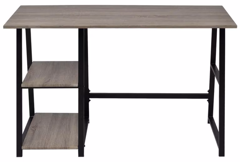 Scrivania Solidchoice con 2 ripiani e elegante struttura in metallo
