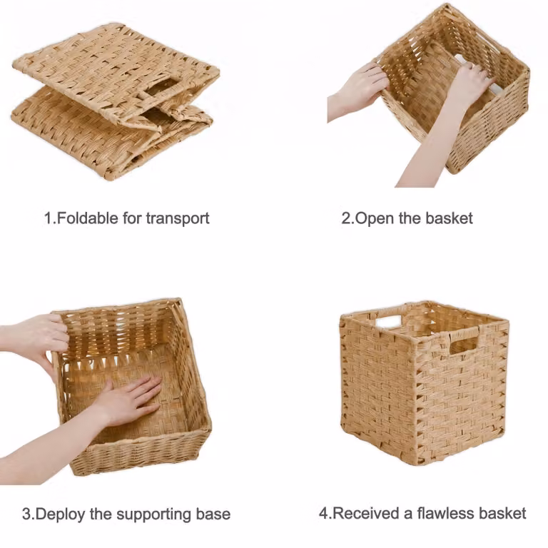Contenitore in stile rattan sintetico, 25x25x25 cm, impermeabile, ideale per giocattoli e abbigliamento