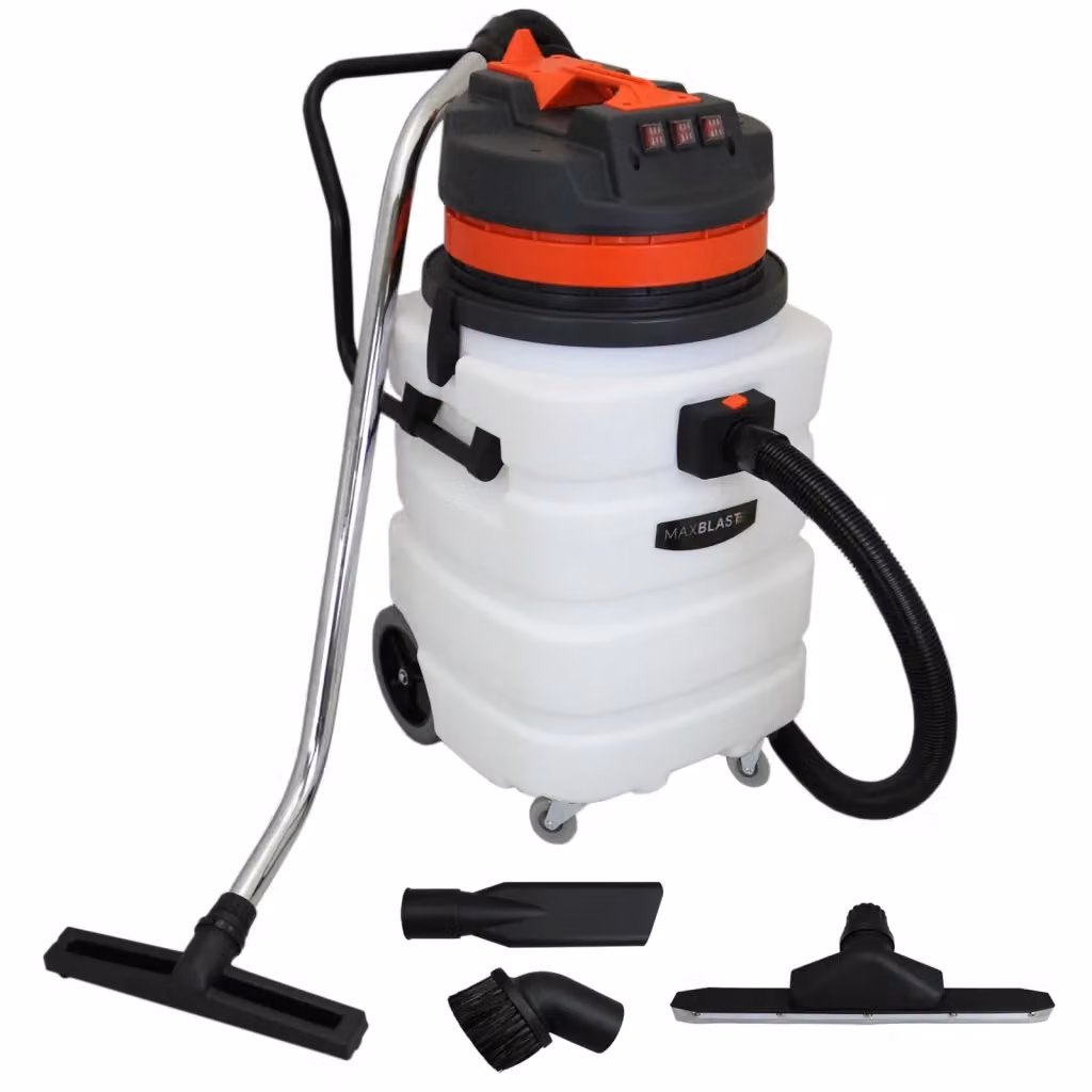 Kit Pulizia Grondaie con Tubi Estensibili e Aspiratore Industriale da 90L in Colore Argento e Bianco – 2