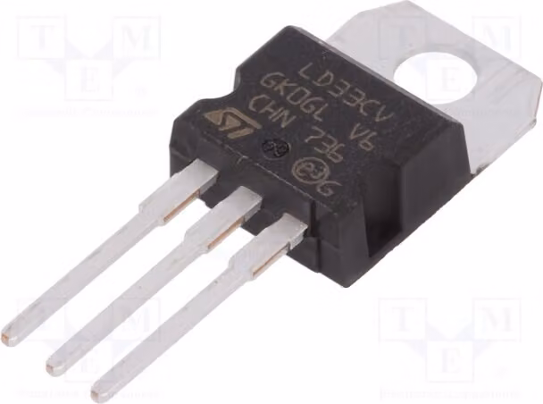 3x IC: Stabilizzatore di tensione 3,3V, lineare, non regolato, 0,95A, modello LD1117V33C, non regolato