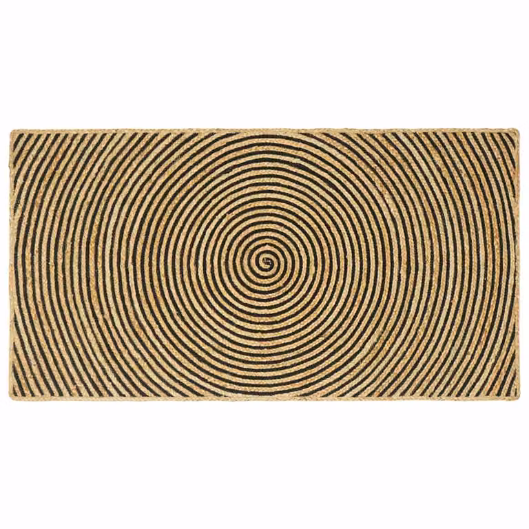 Tappeto da area moderno vidaXL in juta nero L: 200 cm, P: 100 cm