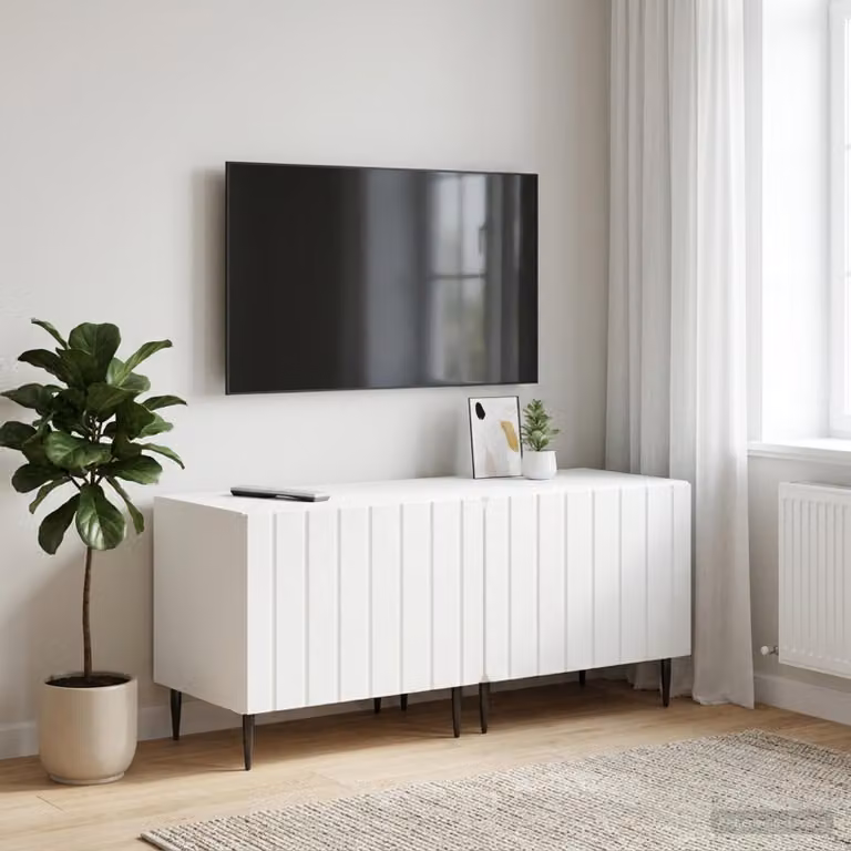 Mobile TV moderno vidaXL in legno MDF bianco