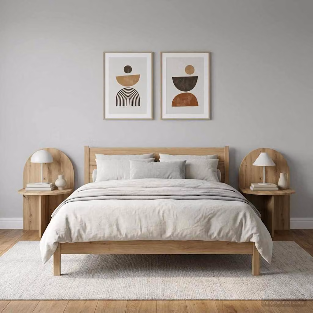 Set di 2 comodini moderni vidaXL in rovere marrone opaco L 48 cm x P 49 cm x H 65 cm