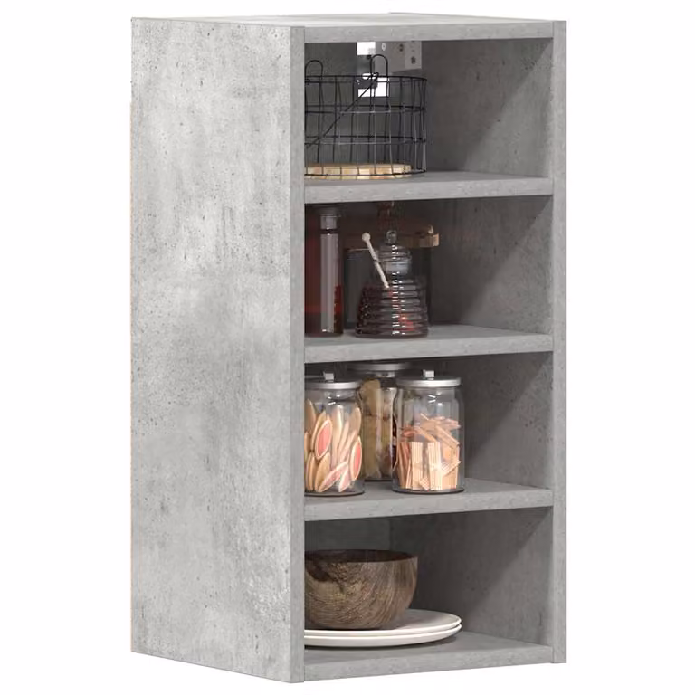 Pensile da cucina moderno vidaXL Riga Grigio con ripiani interni L: 30 cm, P: 29,5 cm, H: 60 cm