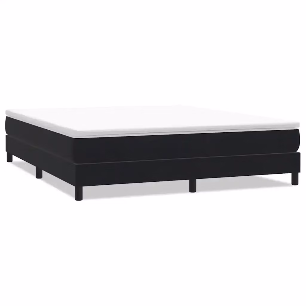 Letto a Molle Design Mania in Velluto Nero con Doghe in Legno L/P/H: 200 x 220 x 183 cm – 2