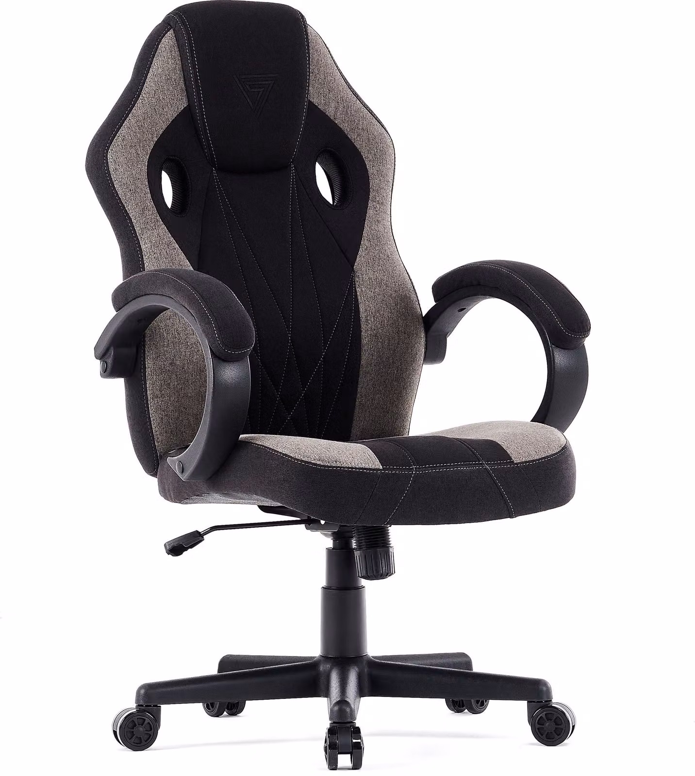 SENSE7 Prism Gaming Chair Tessuto Nero-Grigio - Sedia da ufficio ergonomica Sedia da scrivania per PC Gamer FlowTech™ , schiuma HR, tessuto HDF™