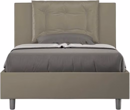 Letto imbottito Annalisa Ityhome con contenitore in similpelle Cappuccino L/P/H: 120 x 200 cm