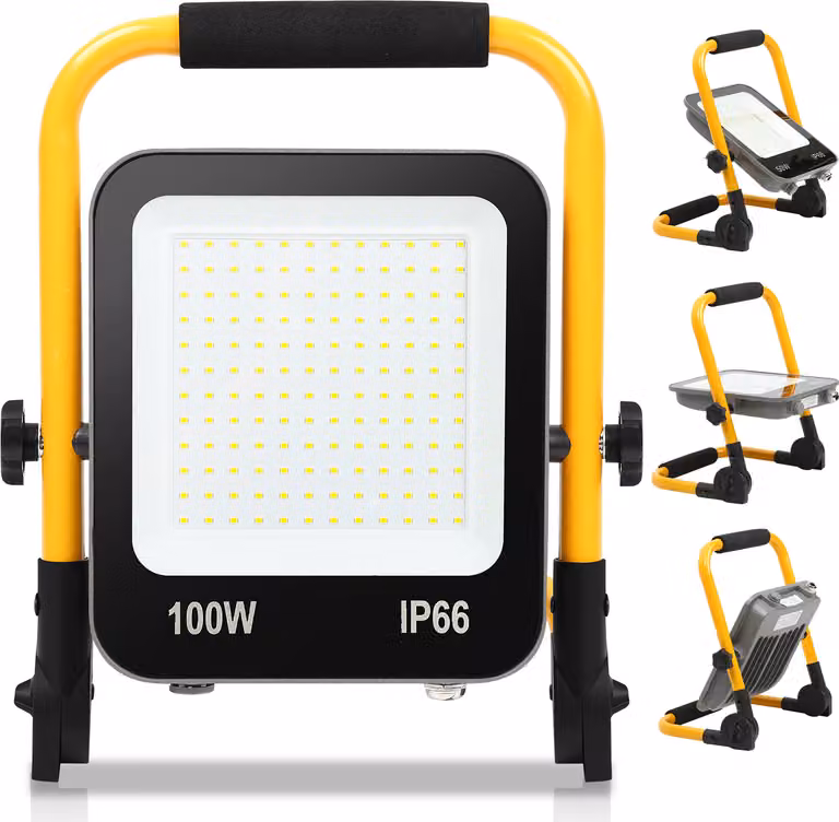 Jopassy LED proiettore da costruzione 100W proiettore treppiede Proiettore LED con spina