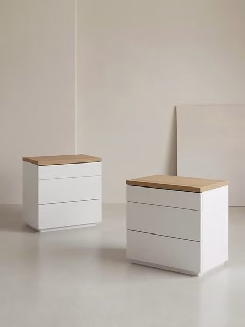 Set di 2 comodini Havel Kenay Home bianco con 3 cassetti ciascuno