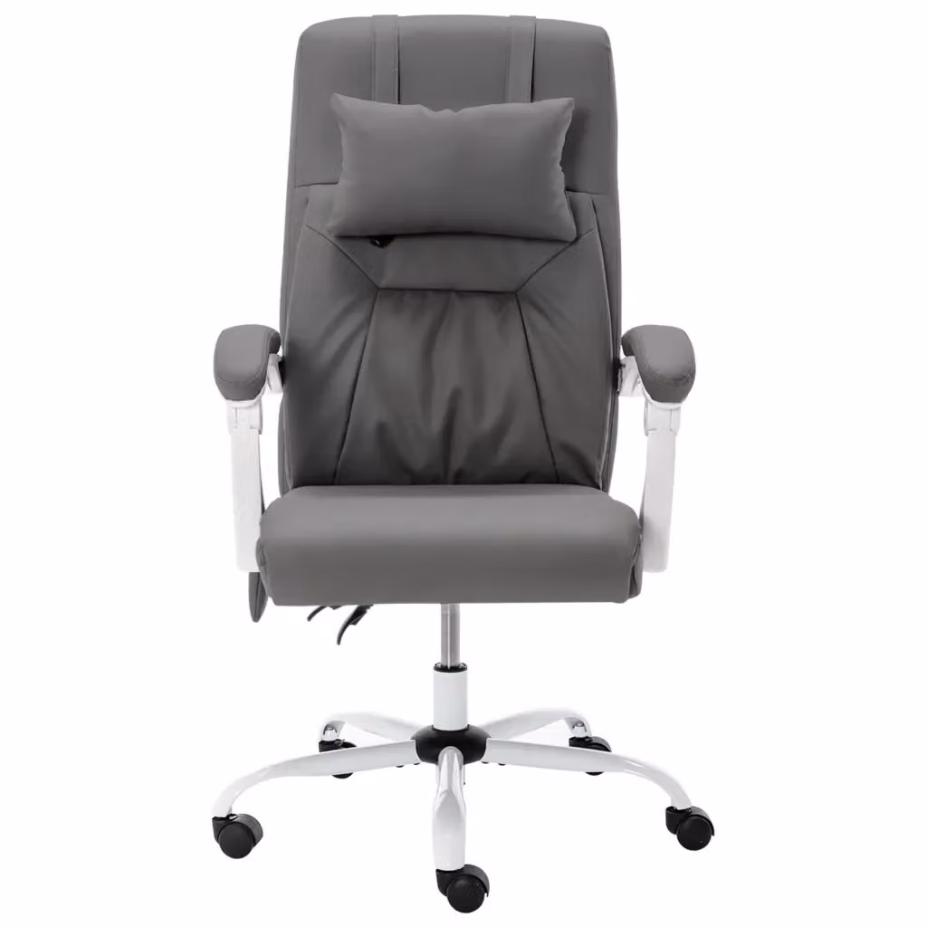 Sedia da Gaming e Ufficio Grigia in Similpelle con Poggiatesta e Braccioli L/P/H: 60 x 64 x 121 cm – 2