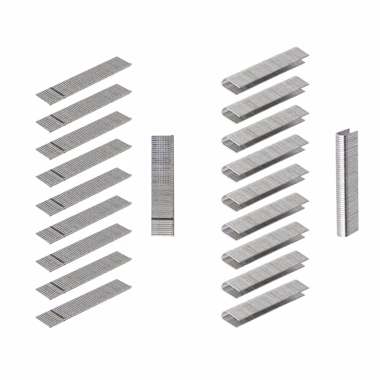 Graffe per graffettatrice tonde 6x12 mm e chiodi a T 13,6x1,1 mm