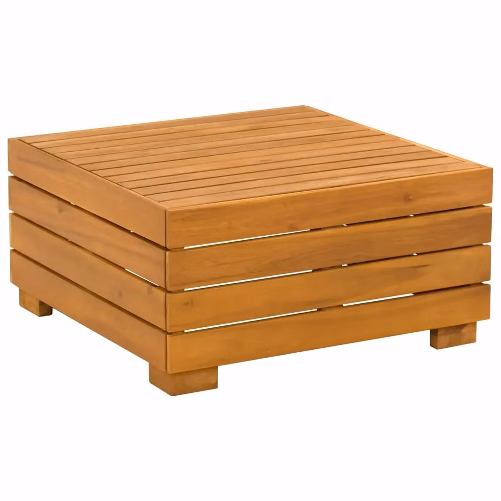 Tavolino da giardino quadrato in legno di acacia massello marrone – 2