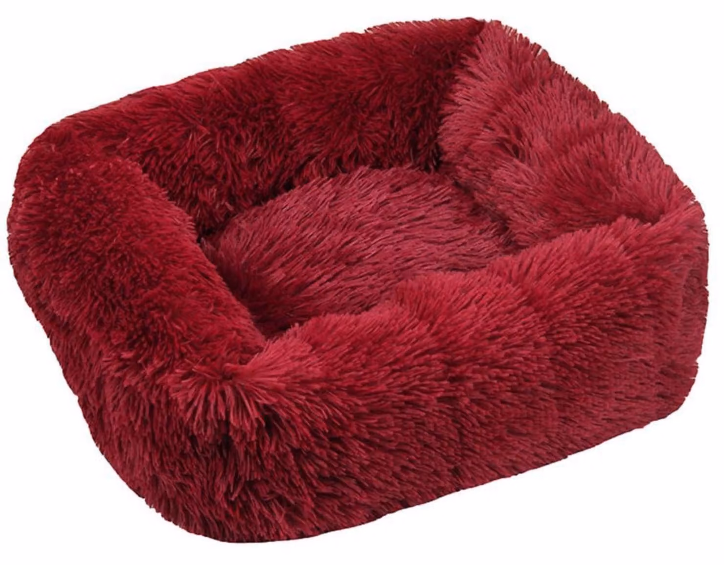 Cuccia ortopedica per cani, forma rettangolare, imbottitura soffice tipo "nuvola", taglia M, dimensioni 66x55 cm, colore bordeaux