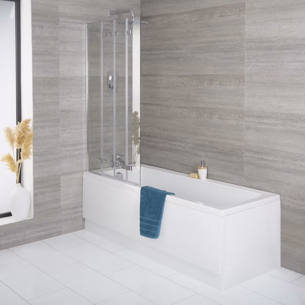 Kit Vasca con Pannello Frontale e Parete Vasca Pieghevole – 1500mm x 700mm - Exton