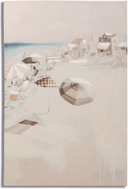 Riproduzione dipinta Stampa Dipinta Beach di Mauro Ferretti, stile boho e tema natura, multicolore, L 80 cm x H 120 cm x P 3 cm