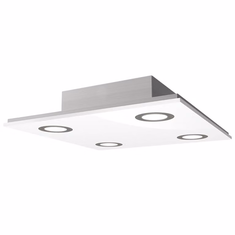 Evotec Plafoniera a LED Pano, dimmerabile, Alluminio / Grigio / Zincato, Soggiorno / Sala da pranzo, Acciaio Inox, Moderno, Plafoniera LED