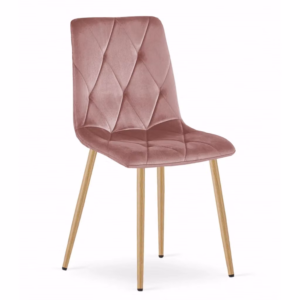 Set di 4 sedie moderne Libra in velluto rosa con gambe in metallo KENDRA HOME – 2